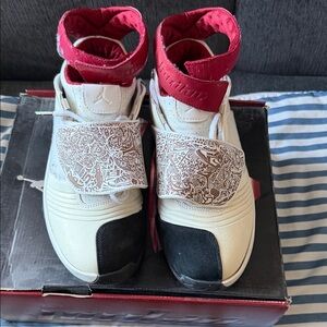 Original Men’s Jordan XX (20’s) White Black and Red Strap High-Top Sneakers